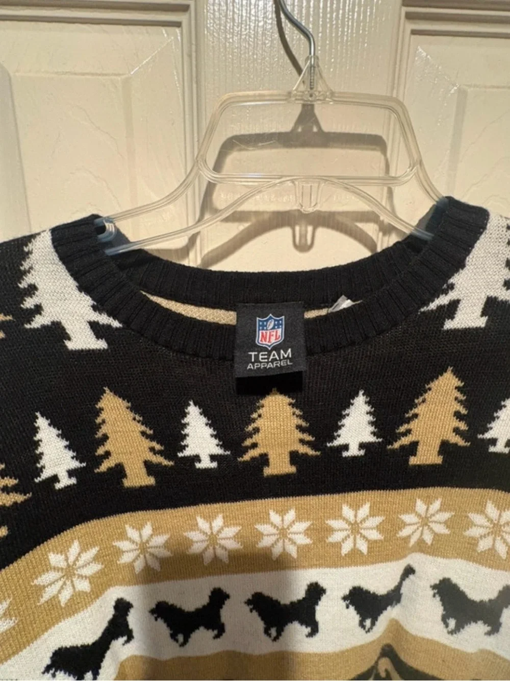 NFL Saints Crewneck Sweater - Black, Gold & White